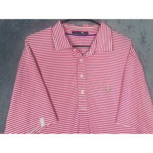 RLX Ralph Lauren Peachtree Golf Club Atlanta Mens Polo Sirt Pink White Size XL